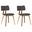 Jaguar Dining Chair Set of 2 In Walnut and Charcoal