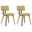 Jaguar Dining Chair Set of 2 In Walnut and Green