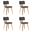 Jaguar Dining Chair Set of 4 In Walnut and Charcoal