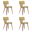 Jaguar Dining Chair Set of 4 In Walnut and Green