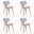 Jaguar Dining Chair Set of 4 In Walnut and Grey