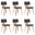 Jaguar Dining Chair Set of 6 In Walnut and Charcoal