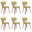 Jaguar Dining Chair Set of 6 In Walnut and Green