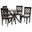 Jana Fabric and Wood 5-Piece Dining Set In Sand and Dark Brown