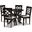 Jana Modern and Contemporary Grey Fabric Upholstered and Dark Brown Finished Wood 5-Piece Dining Set