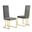 Jana Side Chairs Set of 2 In Dark Gray Velvet and Gold Chrome
