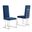Jana Side Chairs Set of 2 In Navy Blue Velvet and Chrome
