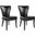 Jappic Black and Espresso 22 Inch Side Chairs with Silver Nailhead Detail Set of 2