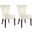 Jappic Flat Cream and Espresso 22 Inch Side Chairs with Silver Nailhead Detail Set of 2