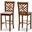 Jason Modern and Contemporary Grey Fabric Upholstered and Walnut Brown Finished Wood 2-Piece Bar Stool Set
