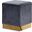 Jax Velvet Ottoman/Stool In Grey/Gold