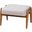 Jeanine Wood Ottoman Footstool In Beige and Walnut Brown