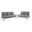 Jefferson Contemporary Modern Design Velvet Living Room Set With Silver Frame In Light Grey
