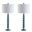 Jenna Marine Blue and Off-White 31.5 Inch Stacked Ball Lamp Set of 2