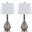 Jenny 27.25 Inch Glass Table Lamp Set of 2 In Linen White