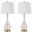 Jenny 27.25 Inch Glass Table Lamp Set of 2 In White and Gold