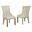 Jess Dining Chairs Set of 2 In Beige Linen Fabric and Rustic Oak Wood