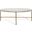Jessa Oval Metal Coffee Table In White and Brushed Brass