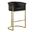 Jessica Counter Height Chair In Black Velvet and Gold Metal Chrome Base