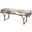 Jessie White And Gray Hair-On-Hide Seat With Gold Metal Base Accent Bench