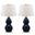 Jill 26.5-Inch H Double- Gourd Ceramic Lamp in Navy Set of 2