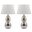 Jill 26.5-Inch H Double- Gourd Ceramic Lamp in Silver Set of 2
