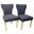 Jill Linen Fabric Side Chair Set of 2 In Blue
