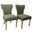 Jill Linen Fabric Side Chair Set of 2 In Green