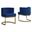 Joe Accent Chair In Navy Blue Velvet and Gold Chrome Base