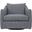 Joli Chenille Fabric Swivel Chair In Grey