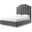 Jordan Queen Bed With Fully Upholstered Grey And Double Usb In Headboard And Chrome Legs