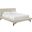 Julia Beige Queen Biscuit Tufted Upholstered Fabric Platform Bed