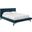 Julia Blue Queen Biscuit Tufted Upholstered Fabric Platform Bed