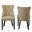 Julia Tufted Back Upholstered Chair - Set of 2 In Espresso and Cream Linen Upholstery