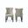 Julia Tufted Back Upholstered Chair - Set of 2 In Espresso and Gray Upholstery