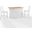 Julia Wood Top Island W/X-Back Stools In White