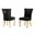 Julie Upholstered Side Chairs Set of 2 In Black Velvet and Gold Stainless Steel Legs and Ring