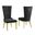 Julie Upholstered Side Chairs Set of 2 In Black Velvet and Gold Stainless Steel