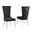 Julie Upholstered Side Chairs Set of 2 In Black Velvet and Stainless Steel