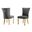 Julie Upholstered Side Chairs Set of 2 In Dark Gray Velvet and Gold Stainless Steel Legs and Ring