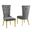 Julie Upholstered Side Chairs Set of 2 In Dark Gray Velvet and Gold Stainless Steel