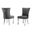 Julie Upholstered Side Chairs Set of 2 In Dark Gray Velvet and Stainless Steel Legs and Ring