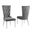 Julie Upholstered Side Chairs Set of 2 In Dark Gray Velvet and Stainless Steel
