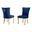 Julie Upholstered Side Chairs Set of 2 In Navy Blue Velvet and Gold Stainless Steel Legs and Ring