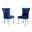 Julie Upholstered Side Chairs Set of 2 In Navy Blue Velvet and Stainless Steel Legs and Ring