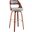Julius 26 Inch Gray Faux Leather and Walnut Wood Bar Stool
