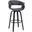 Julyssa 26 Inch Counter Height Swivel Gray Faux Leather and Black Wood Bar Stool