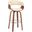 Julyssa 30 Inch Bar Height Swivel Cream Faux Leather and Walnut Wood Barstool