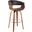 Julyssa 30 Inch Bar Height Swivel Brown Faux Leather and Walnut Wood Barstool