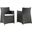 Junction Brown White Arm Chair Outdoor Patio Wicker Set of 2